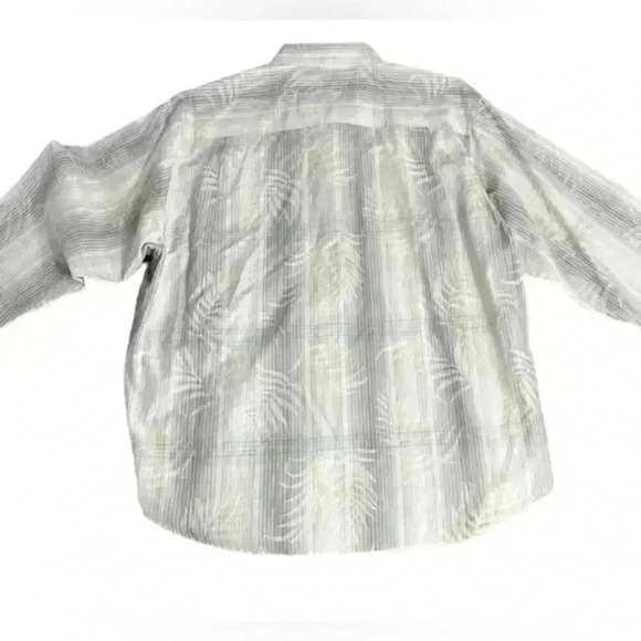 Mens Tommy Bahama Size‎ Large L Gray Floral Pattern Long Sleeved Button Down EUC - Picture 13 of 14